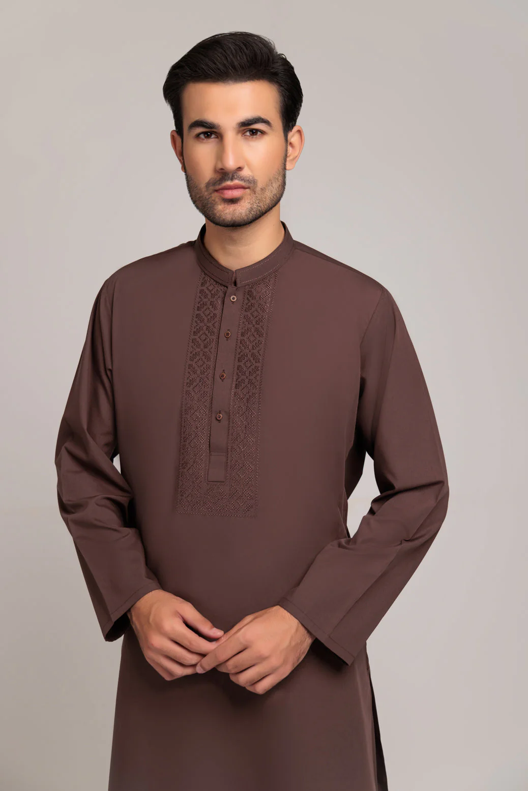 D-BROWN-BLENDED-KURTA SHALWAR (KSRS23-038) - Image 2