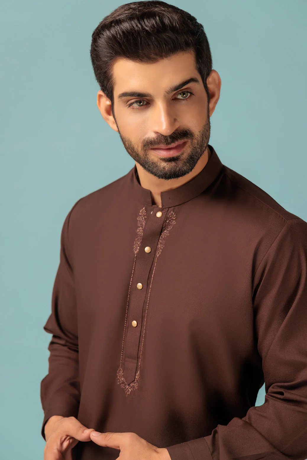 D-BROWN-BLENDED-KURTA SHALWAR - (KSRW23-032) - Image 2