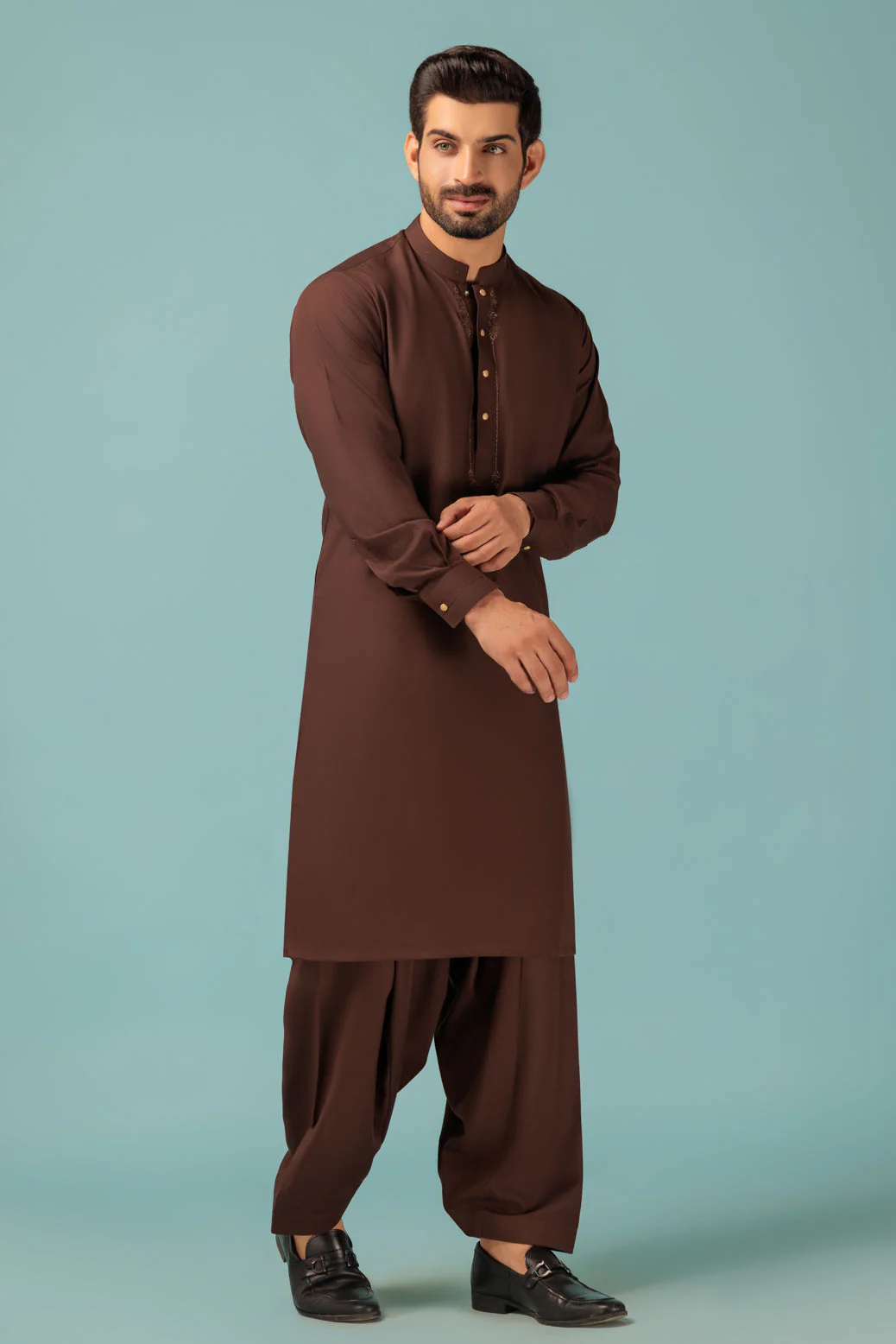 D-BROWN-BLENDED-KURTA SHALWAR - (KSRW23-032) - Image 4