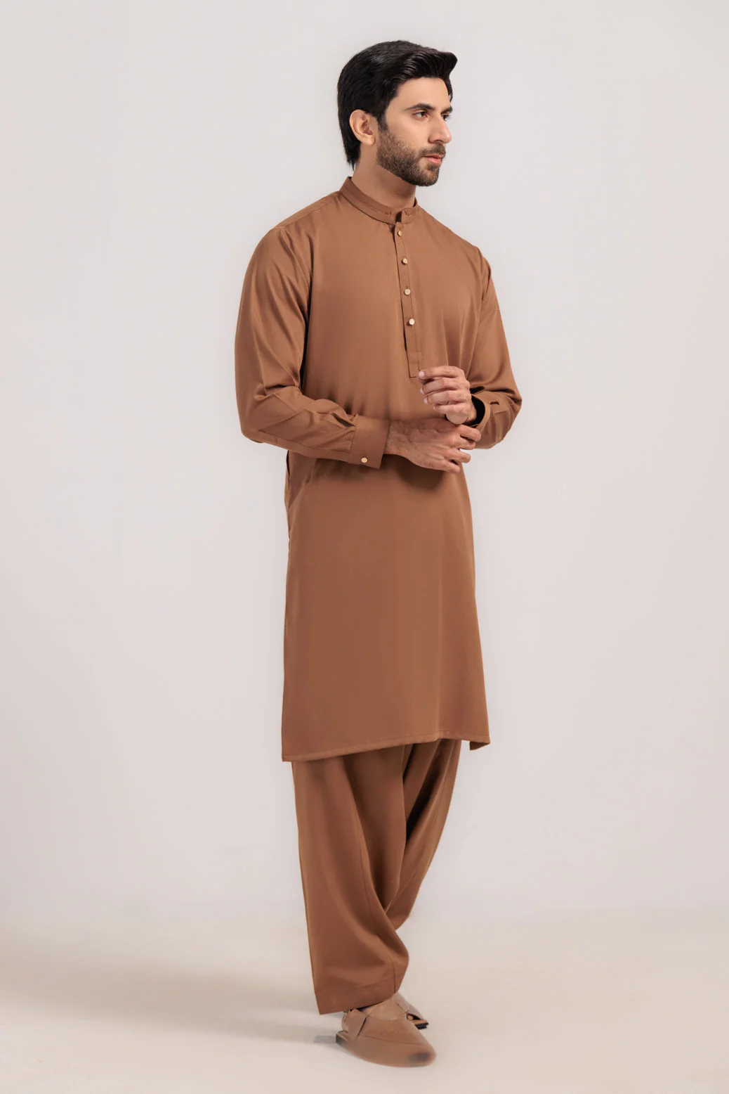 D-BROWN-BLENDED-KURTA SHALWAR - (KSRW24-034) - Image 2