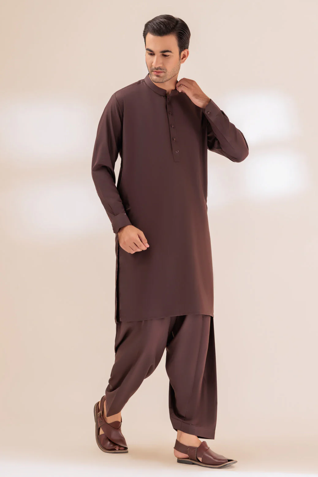 D-BROWN-BLENDED-SHALWAR SUIT - (GSBW23-037) - Image 3