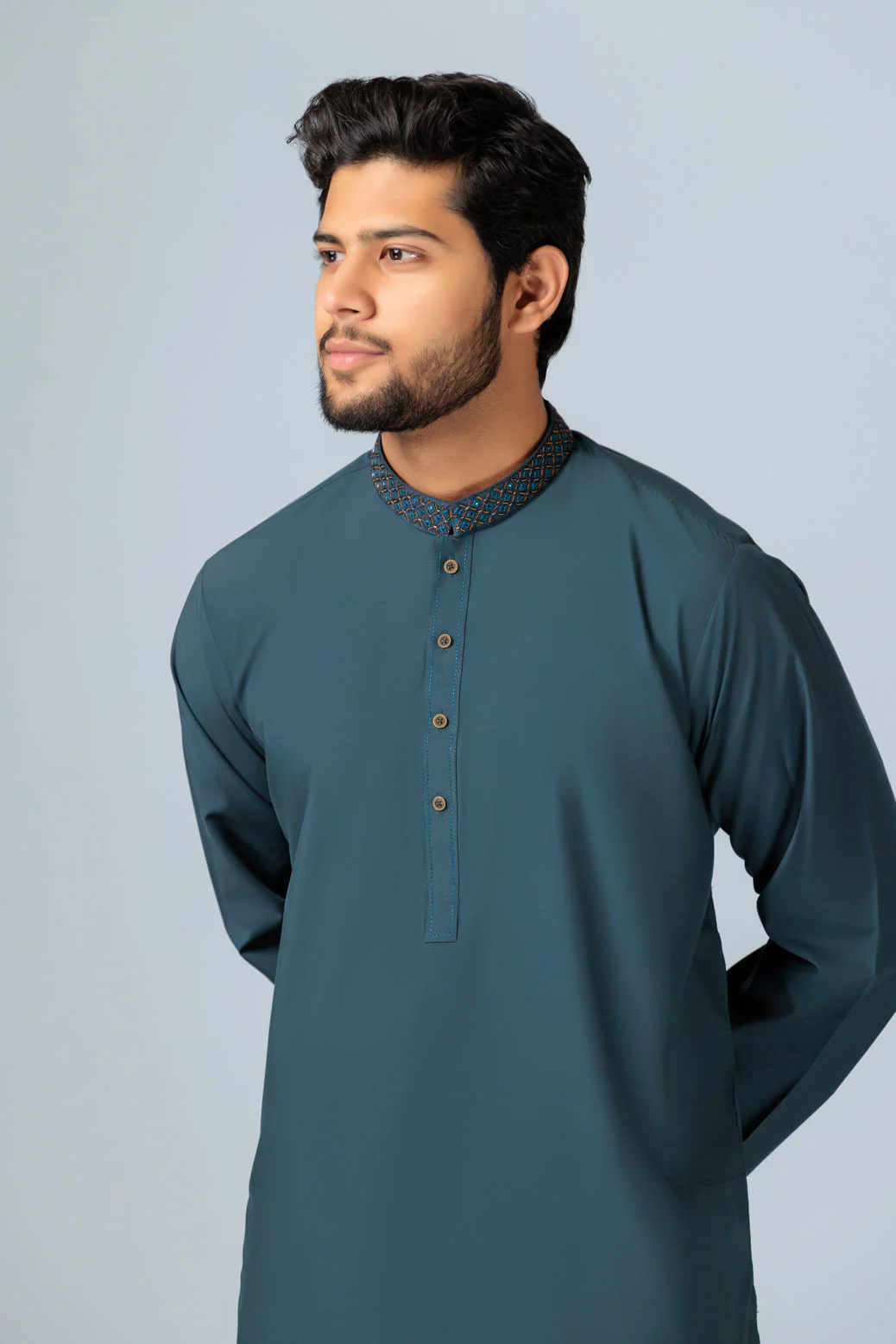 D-GREEN-BLENED-KURTA SHALWAR (KSRS23-067) - Image 3