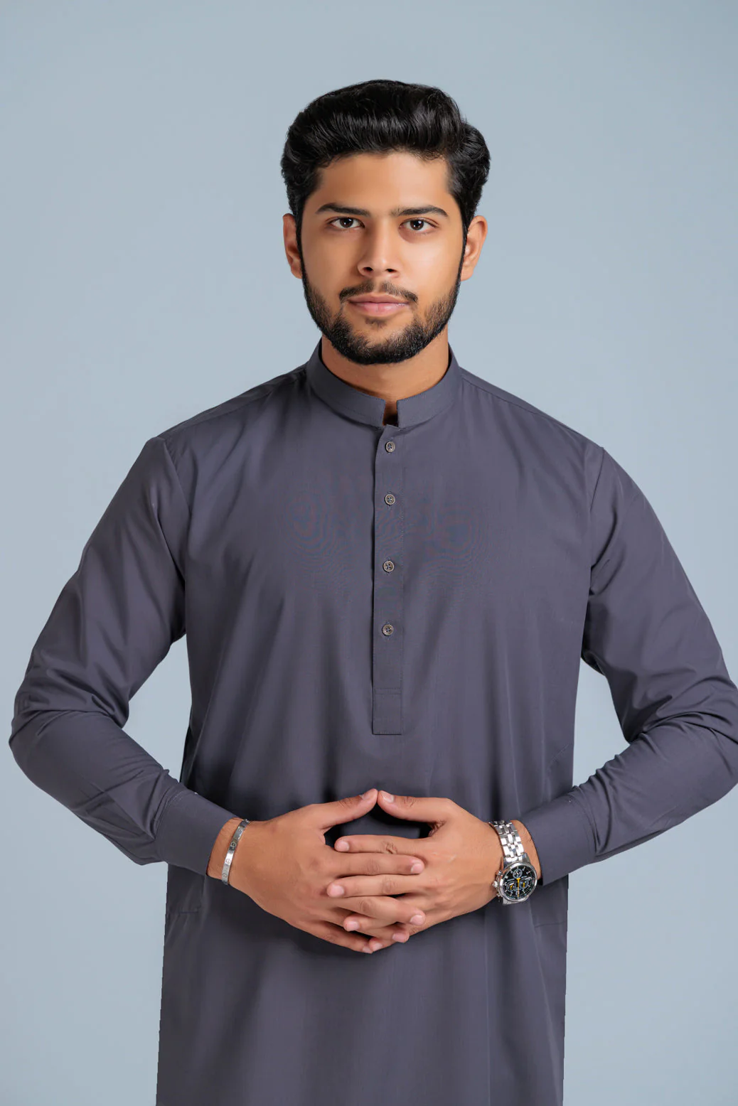 D-GREY-BLENDED-KURTA PAJAMA TROUSER (KSS23-026) - Image 2
