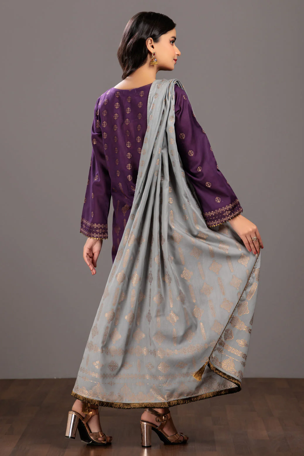 D-PURPLE-JACQUARD-3 PIECE (JAS233P02) - Image 5