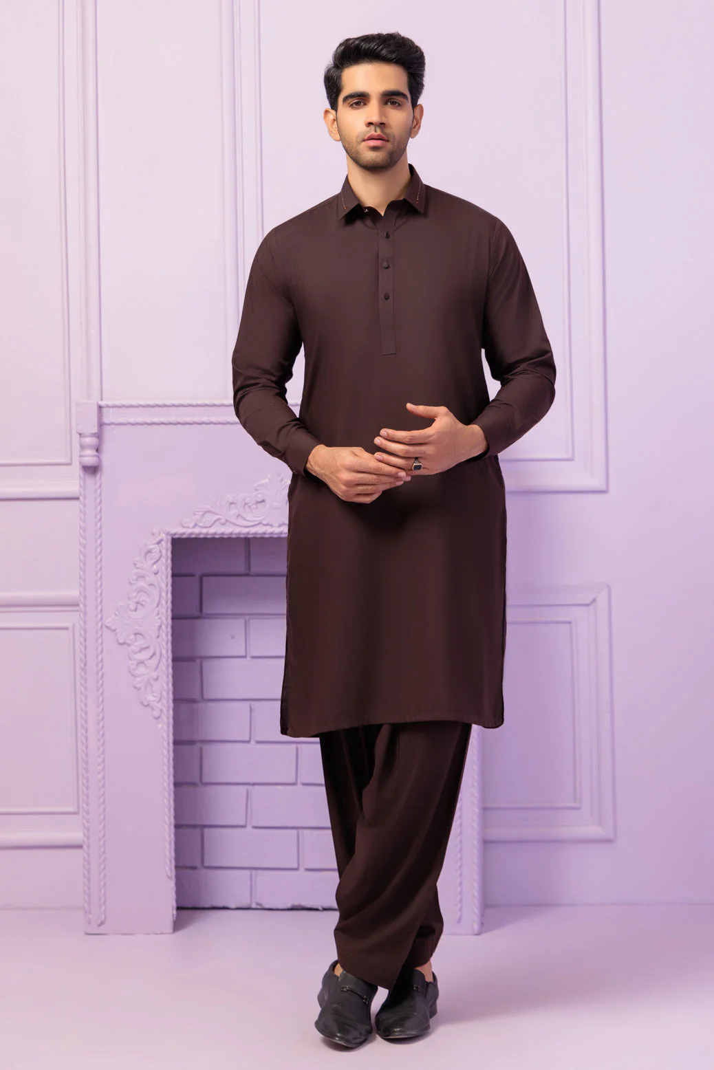 D-WALNUT-BLENDED-KURTA SHALWAR - (KSRR24-006) - Image 3