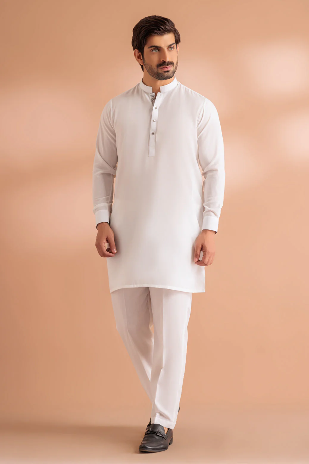 DOVE-RIBBED DOBBY-KURTA PAJAMA TROUSER - (KSS24-008) - Image 3