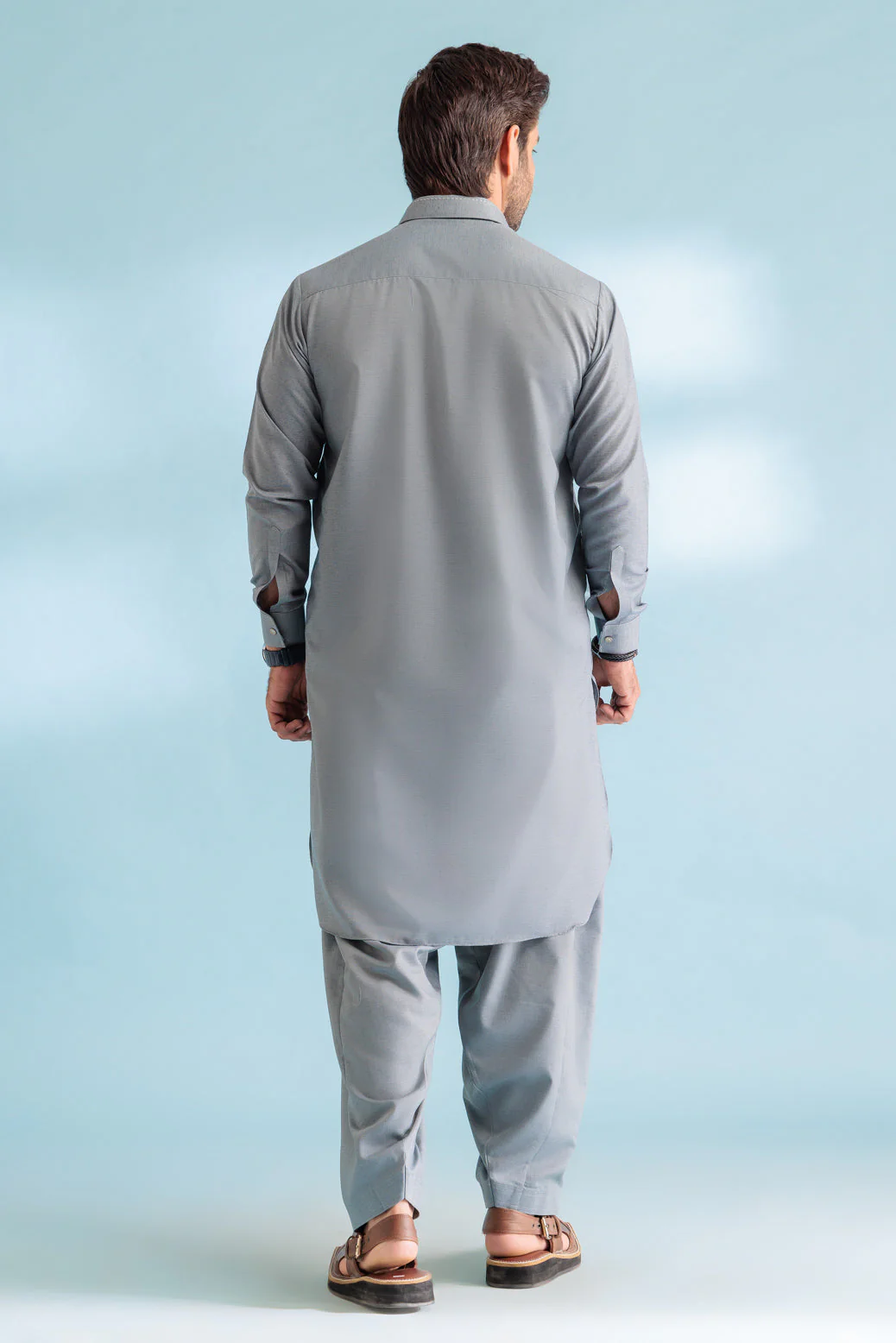 E-BLUE-BLENDED-SHALWAR SUIT - (GSSW23-079) - Image 4