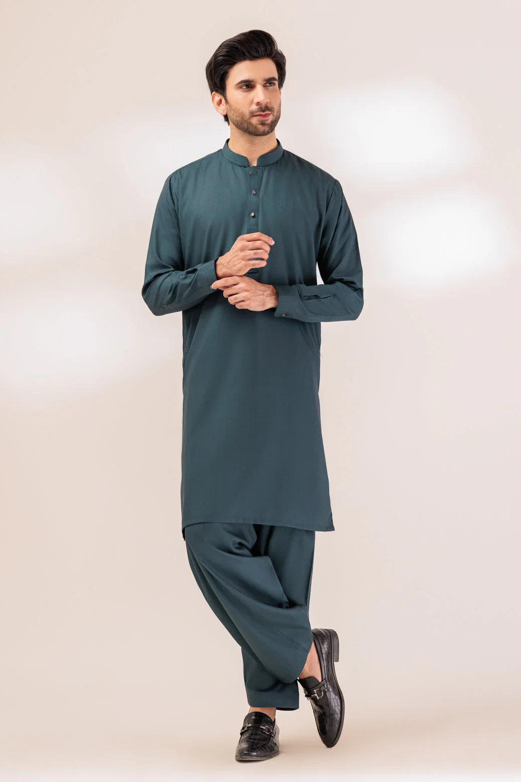 E-GREEN-BLENDED-SHALWAR SUIT - (GSBW23-026) - Image 4