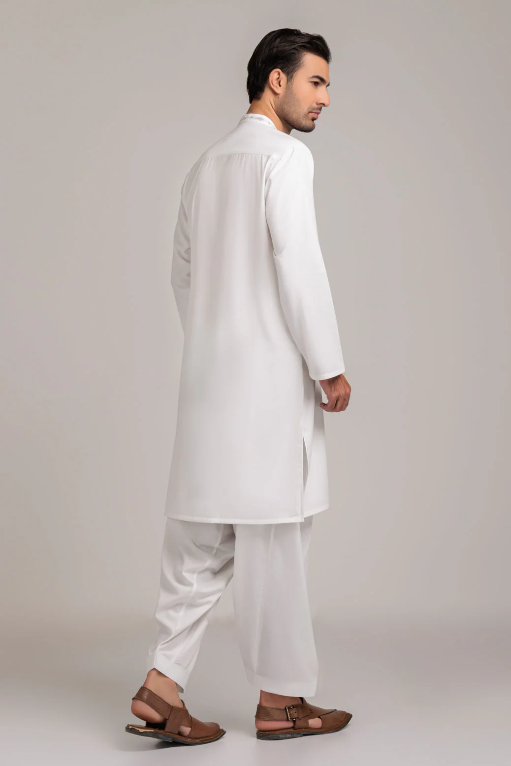 EG-WHITE-BLENDED-KURTA SHALWAR (KSRS23-032) - Image 5