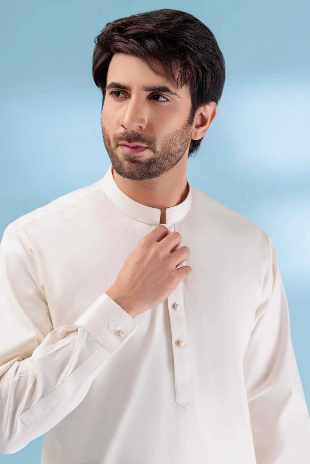 EG-WHITE-BLENDED-KURTA SHALWAR - (KSRW23-021) - Image 2