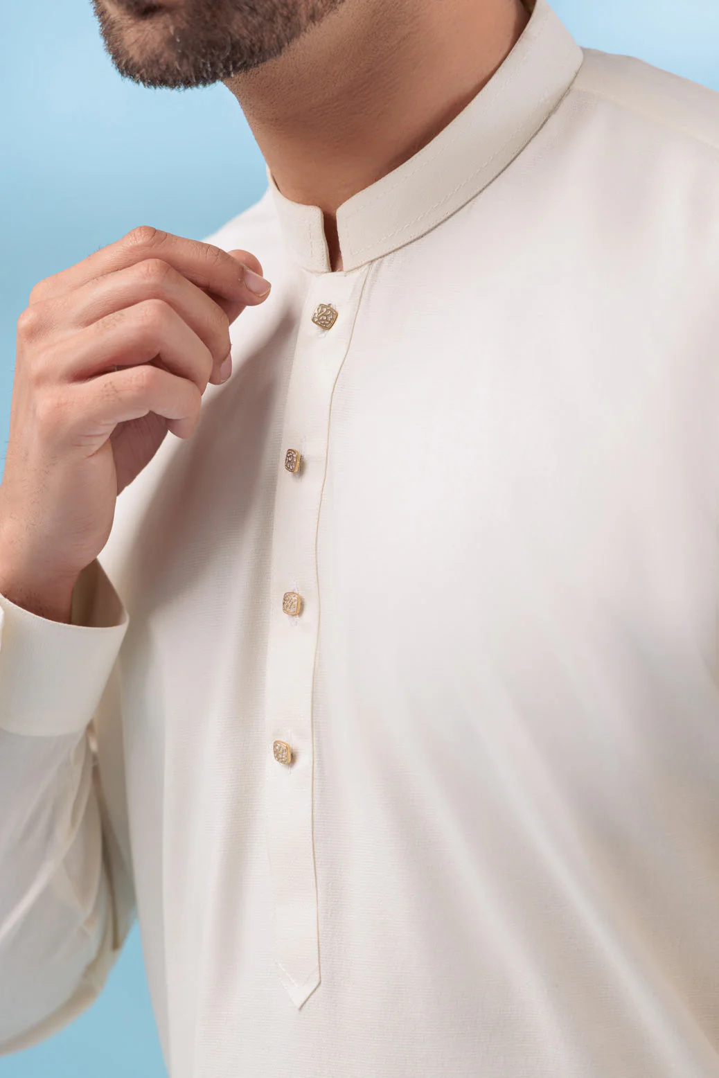 EG-WHITE-BLENDED-KURTA SHALWAR - (KSRW23-021) - Image 4