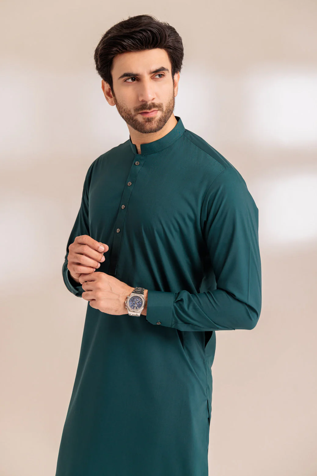 EMERALD-BLENDED-KURTA PAJAMA TROUSER - (KSS23-034) - Image 2
