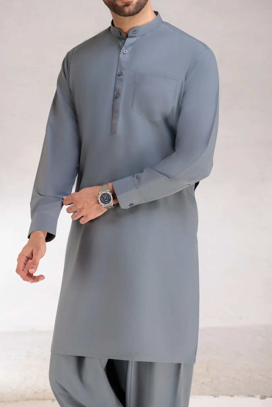 F-GRAY-BLENDED-SHALWAR SUIT (GSBB22-009) - Image 2