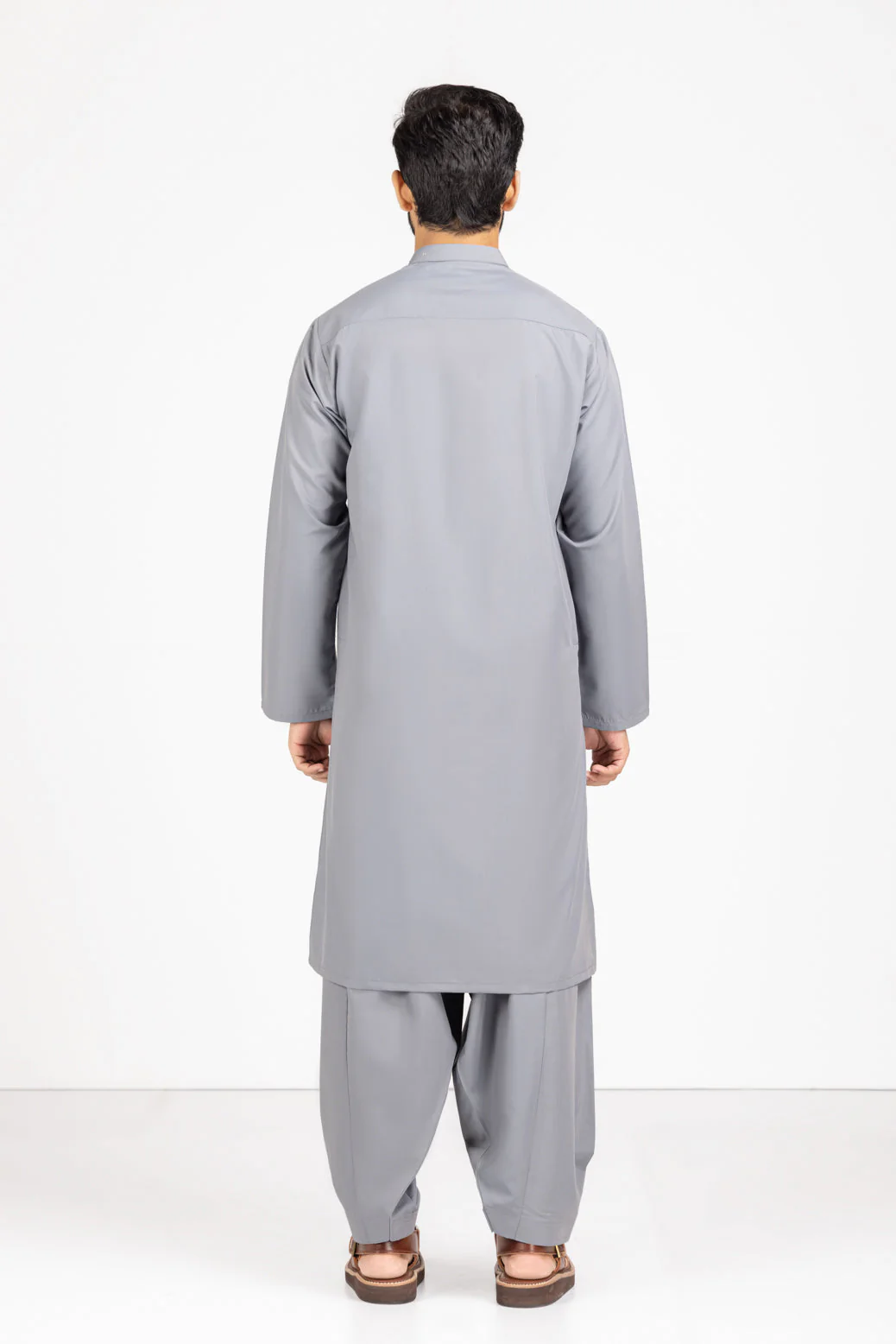 F-GRAY-COTTON-KURTA SHALWAR (KSRS23-024) - Image 3