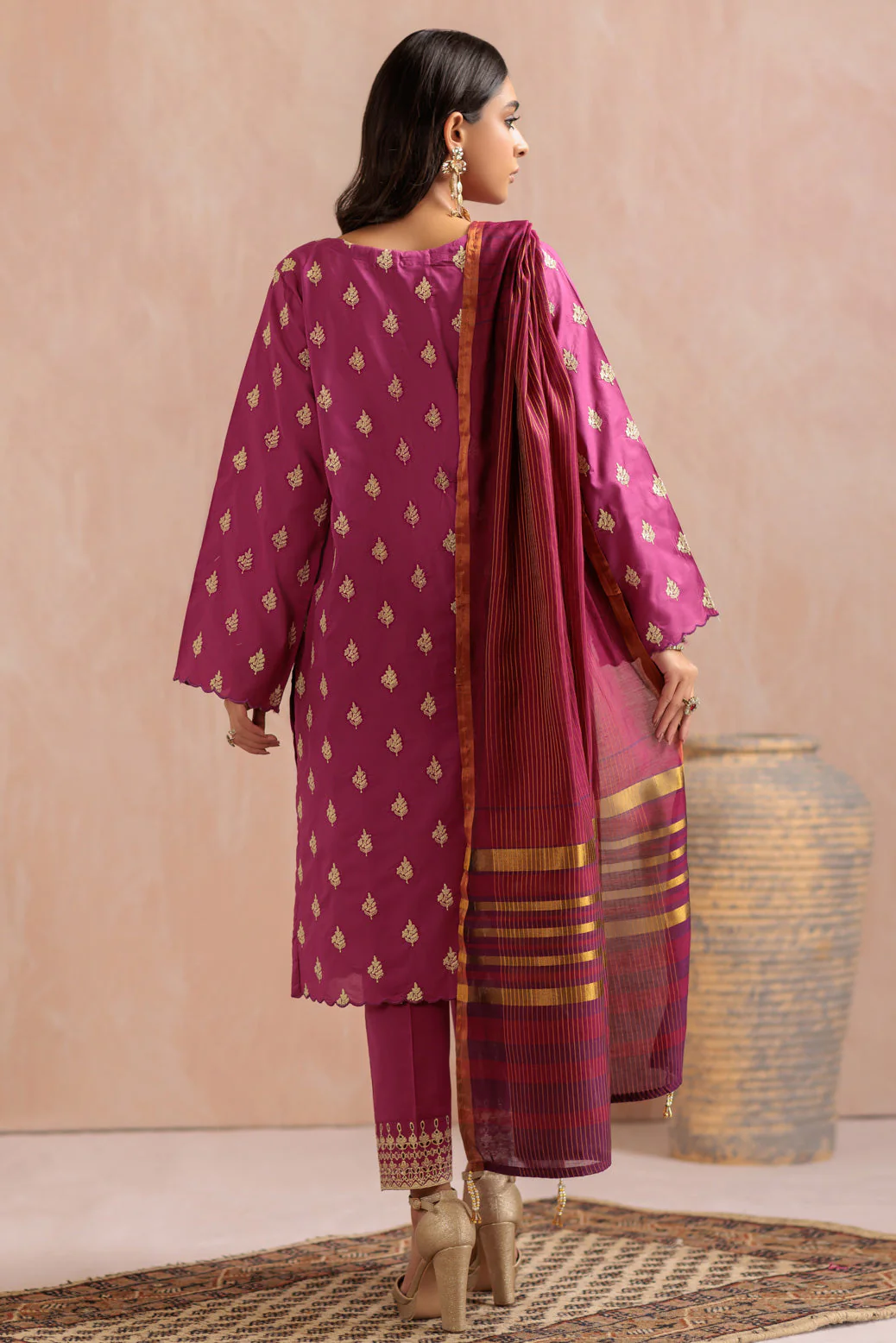 FUCHSIA-CHIKANKARI-3 PIECE (WSS223P99) - Image 2