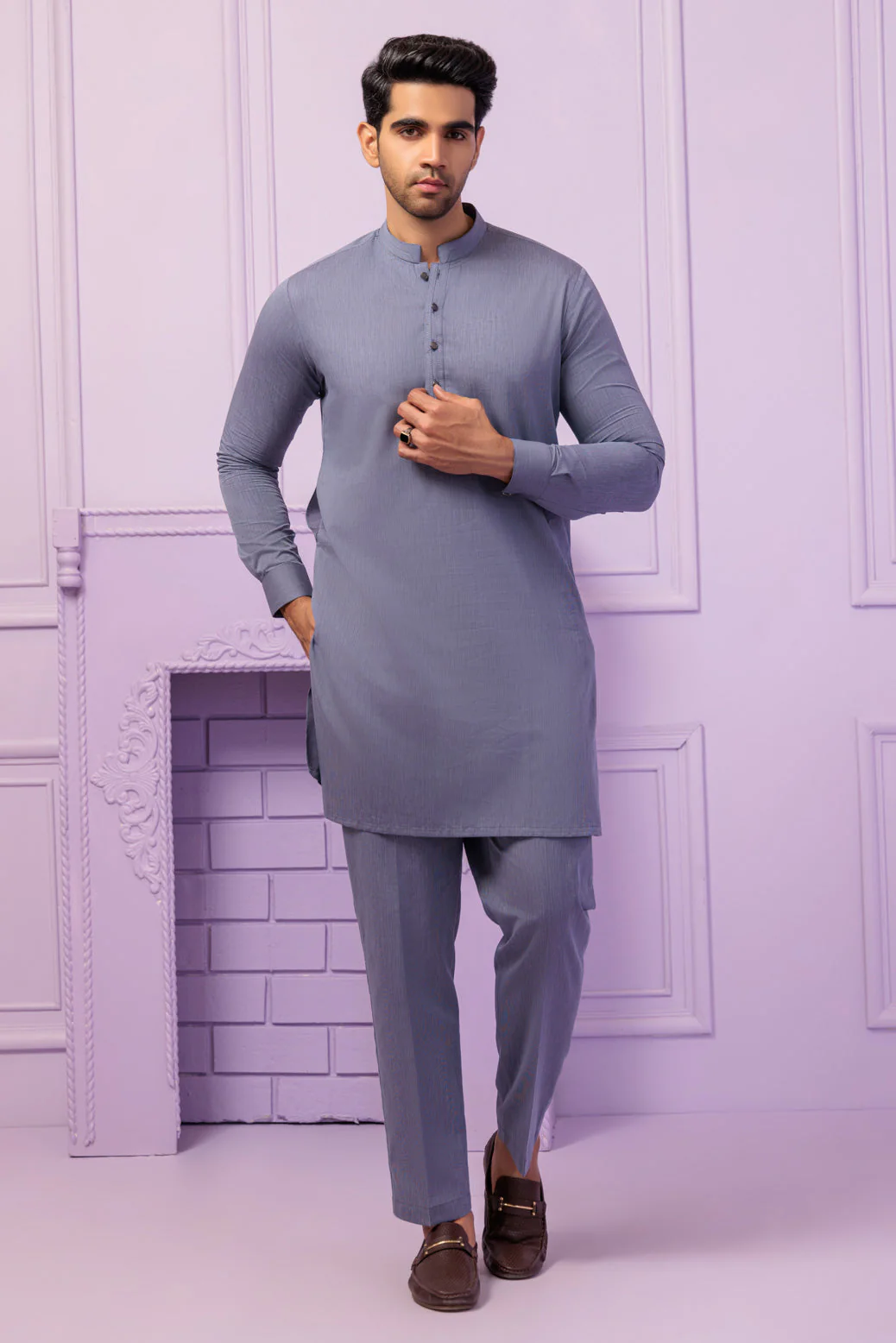 G-FORCE-YARN DYED-KURTA TROUSER - (KSS24-033) - Image 2