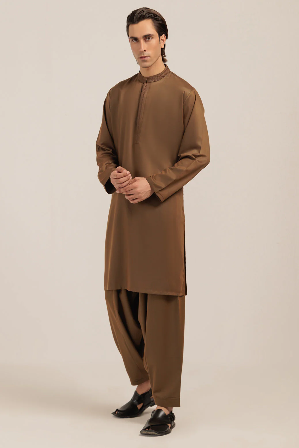 GOLDEN-BLENDED-KURTA SHALWAR - (KSRW24-022) - Image 2