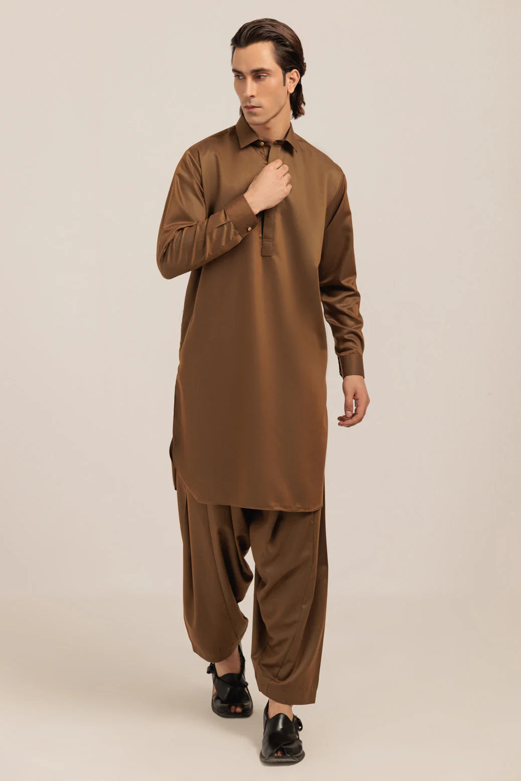 GOLDEN-BLENDED-KURTA SHALWAR - (KSRW24-026) - Image 2