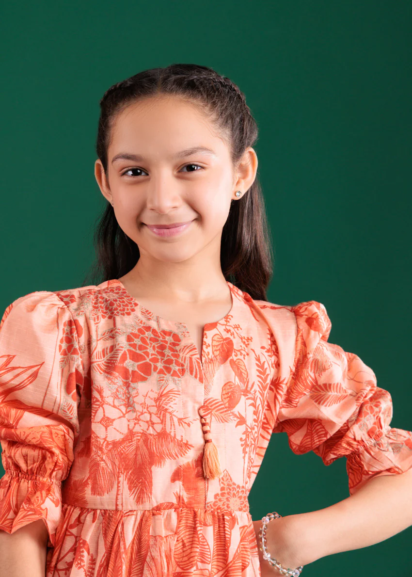 Orange-Dobby-Lawn-2 Piece (GP2PPBS26BG1F18) - Image 3