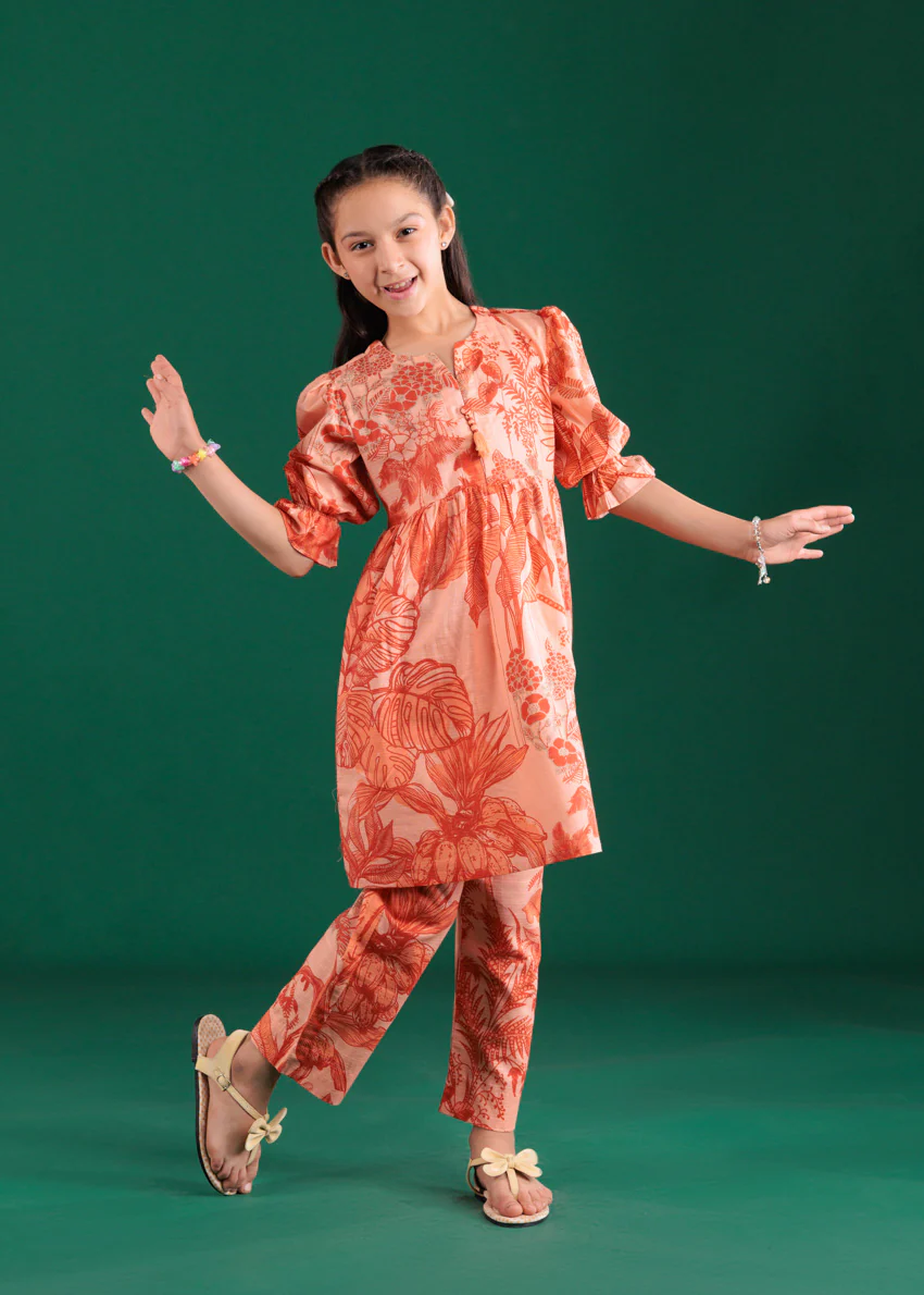 Orange-Dobby-Lawn-2 Piece (GP2PPBS26BG1F18) - Image 4