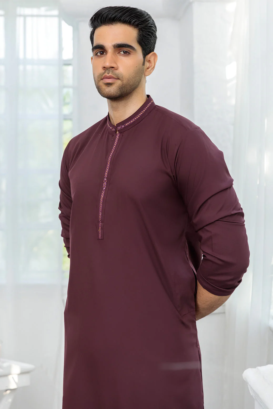 GRAPE-BLENDED-KURTA SHALWAR - (KSRR24-012) - Image 2