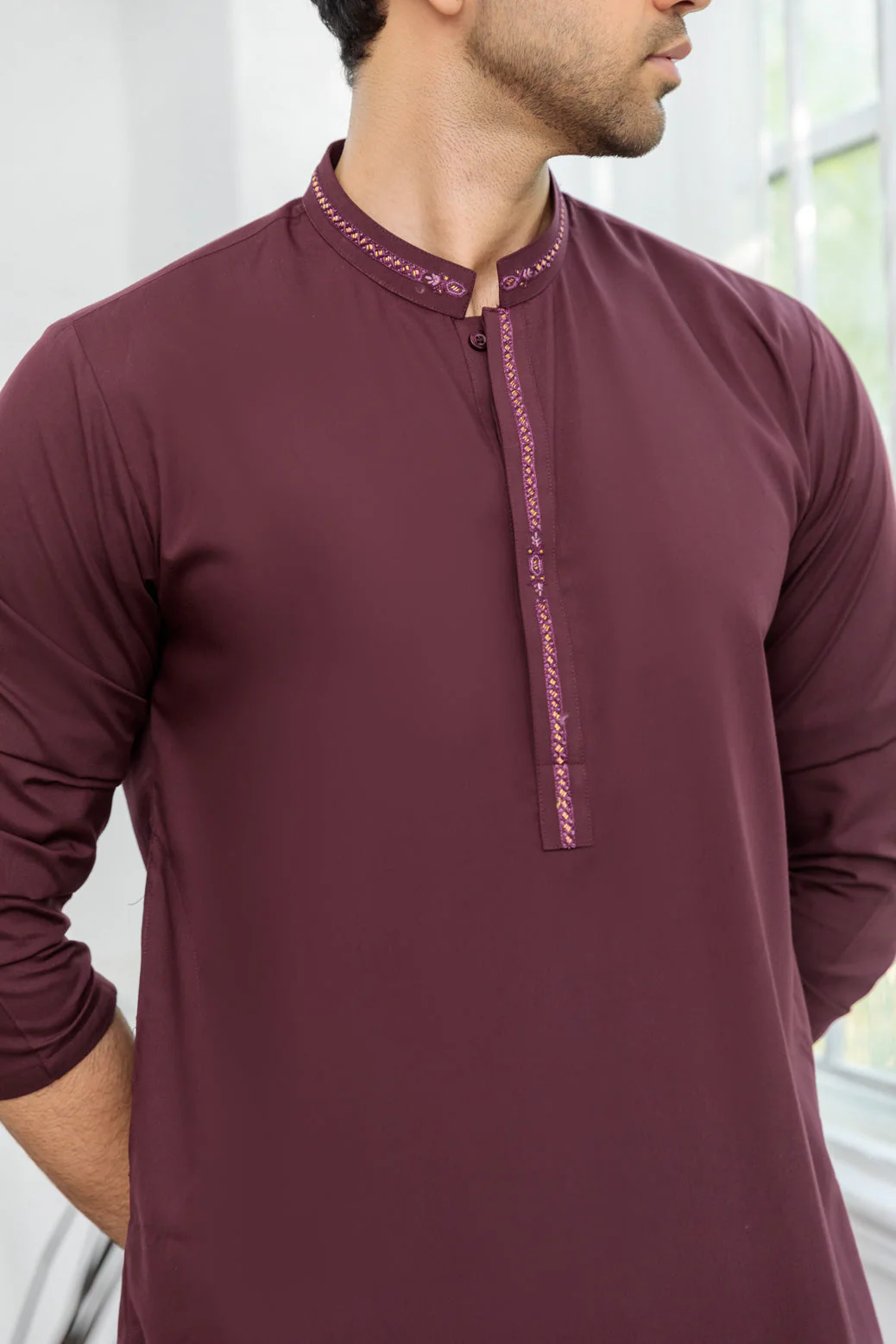 GRAPE-BLENDED-KURTA SHALWAR - (KSRR24-012) - Image 3