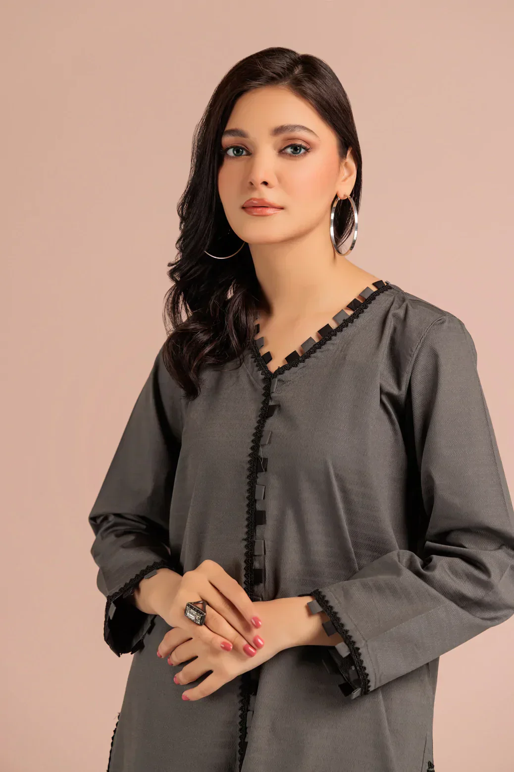 GRAY-DOBBY-2 PIECE-SUIT (WHS222P15) - Image 2