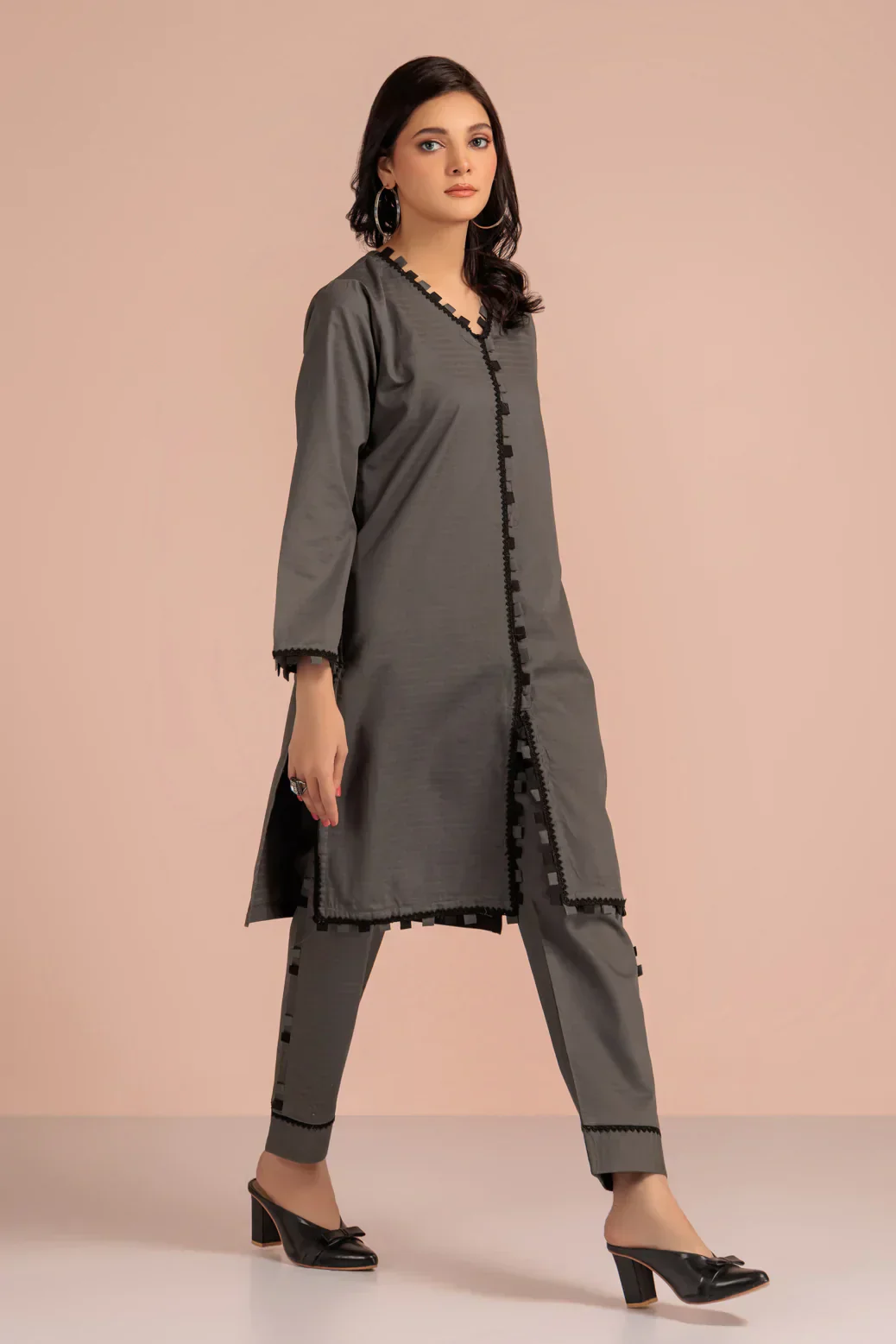 GRAY-DOBBY-2 PIECE-SUIT (WHS222P15) - Image 3