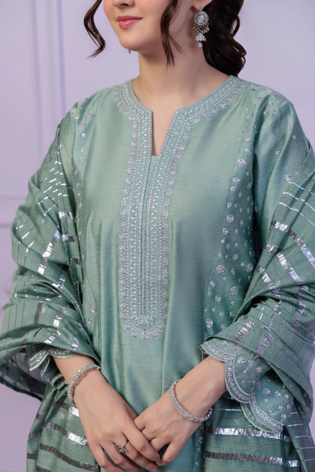 GREEN-DYED KHADDI-3 PIECE (SS5243P53) - Image 2