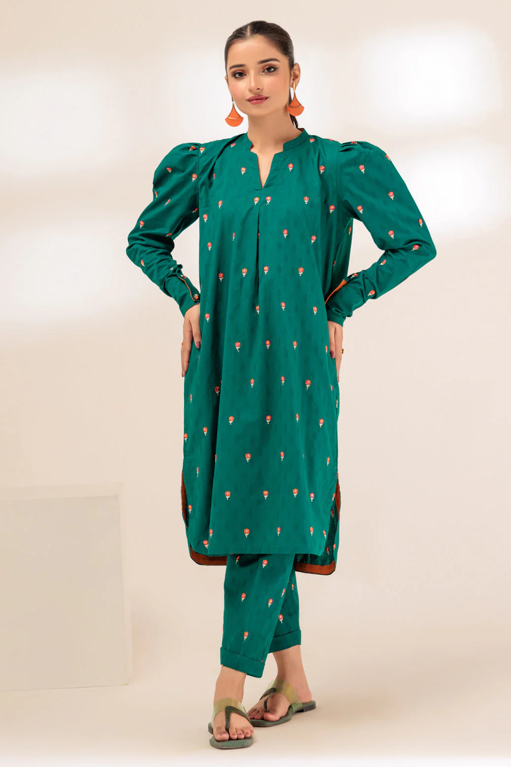GREEN-JACQUARD-2 PIECE (SAK232P09) - Image 2