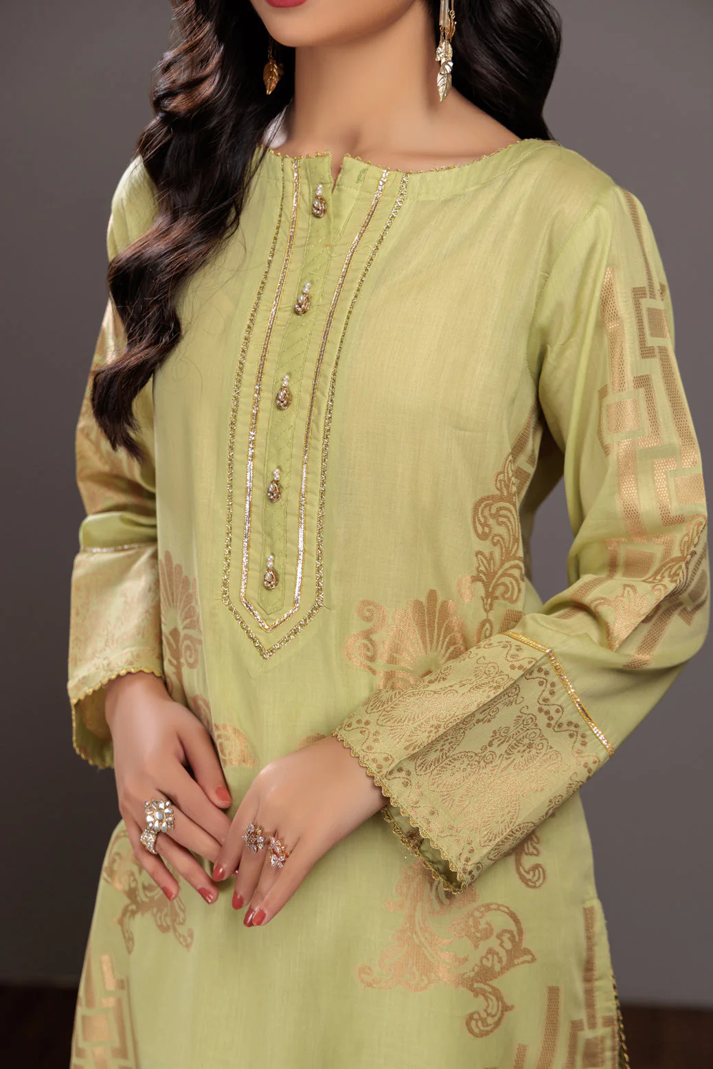 GREEN-JACQUARD-3 PIECE (JAS233P12) - Image 2