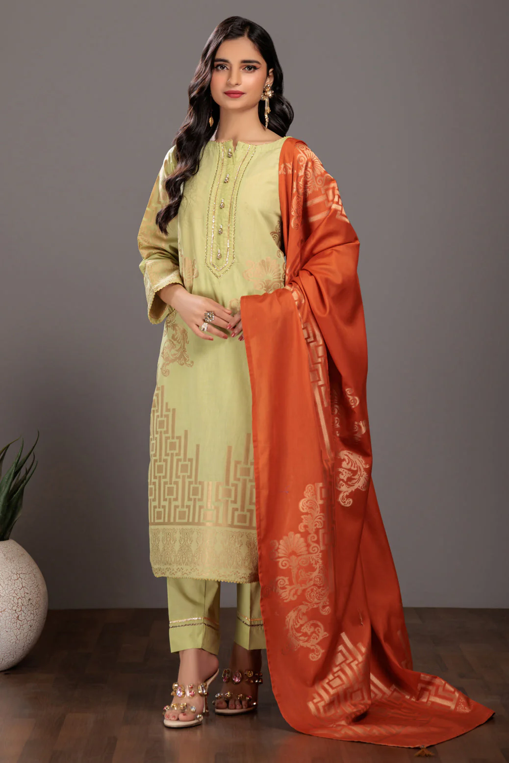 GREEN-JACQUARD-3 PIECE (JAS233P12) - Image 3