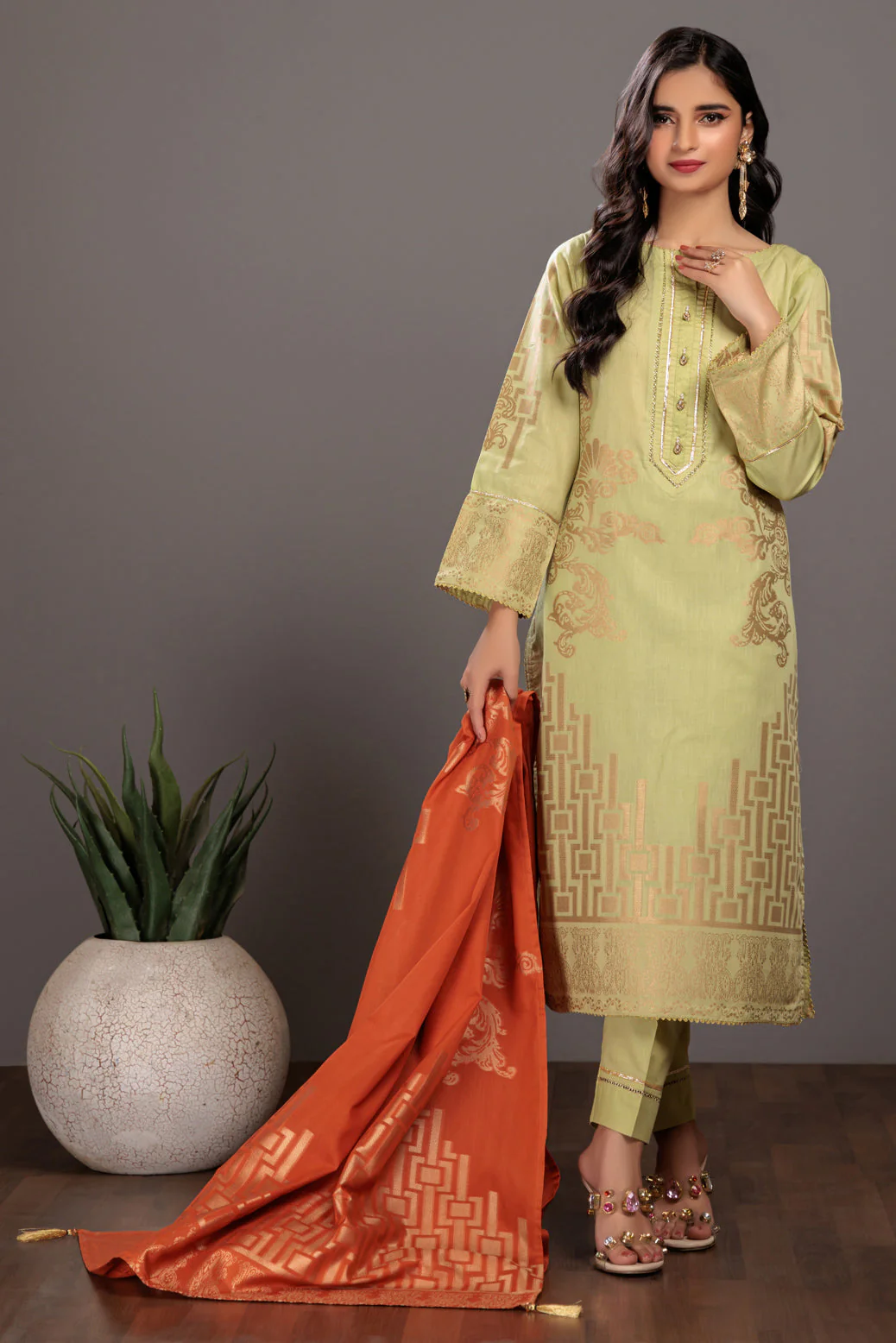 GREEN-JACQUARD-3 PIECE (JAS233P12) - Image 4