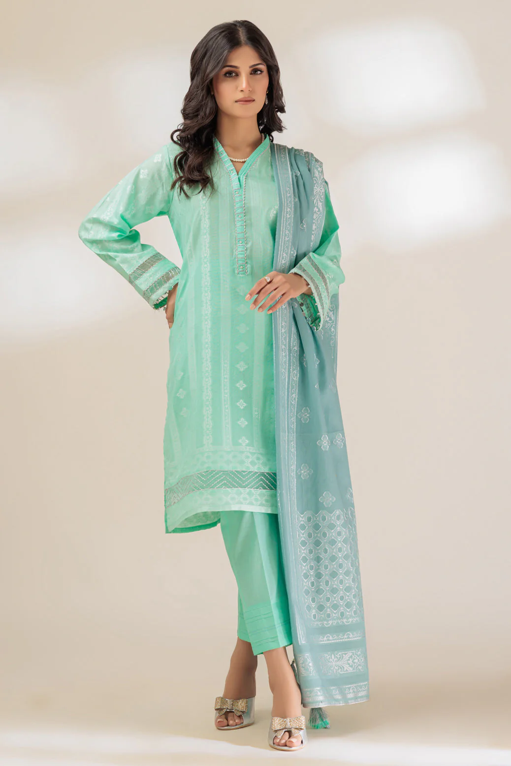 GREEN-JACQUARD-3 PIECE (JAS233P33) - Image 3