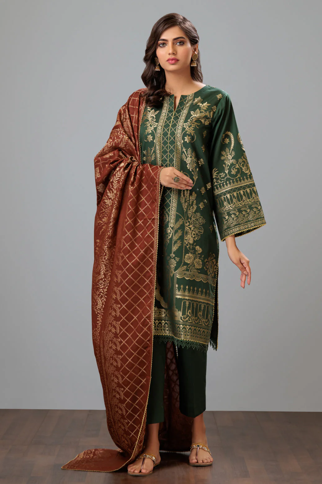 GREEN-JACQUARD-3 PIECE (JHS233P05) - Image 4