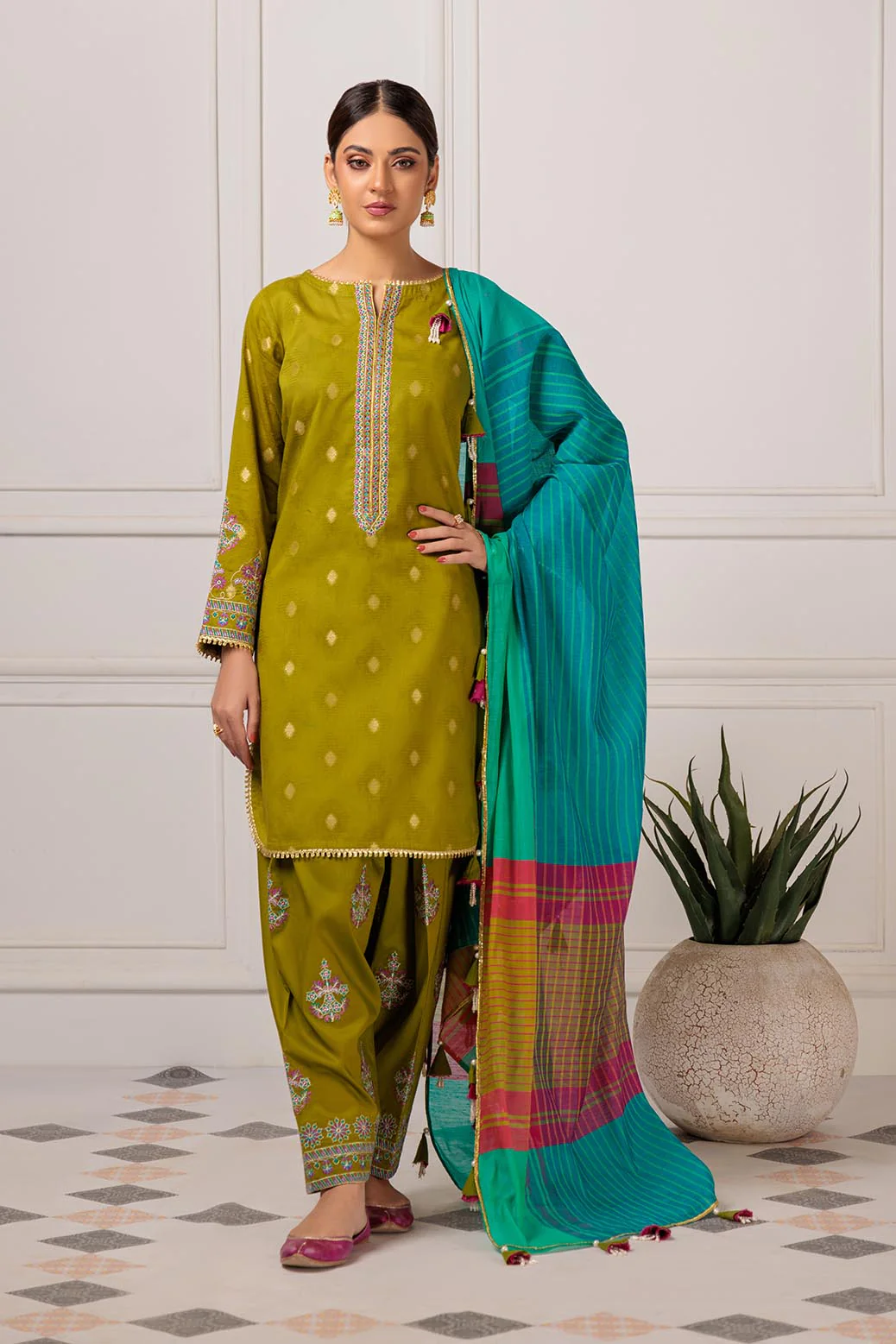 GREEN-JACQUARD-3 PIECE (PWS5233P15) - Image 2