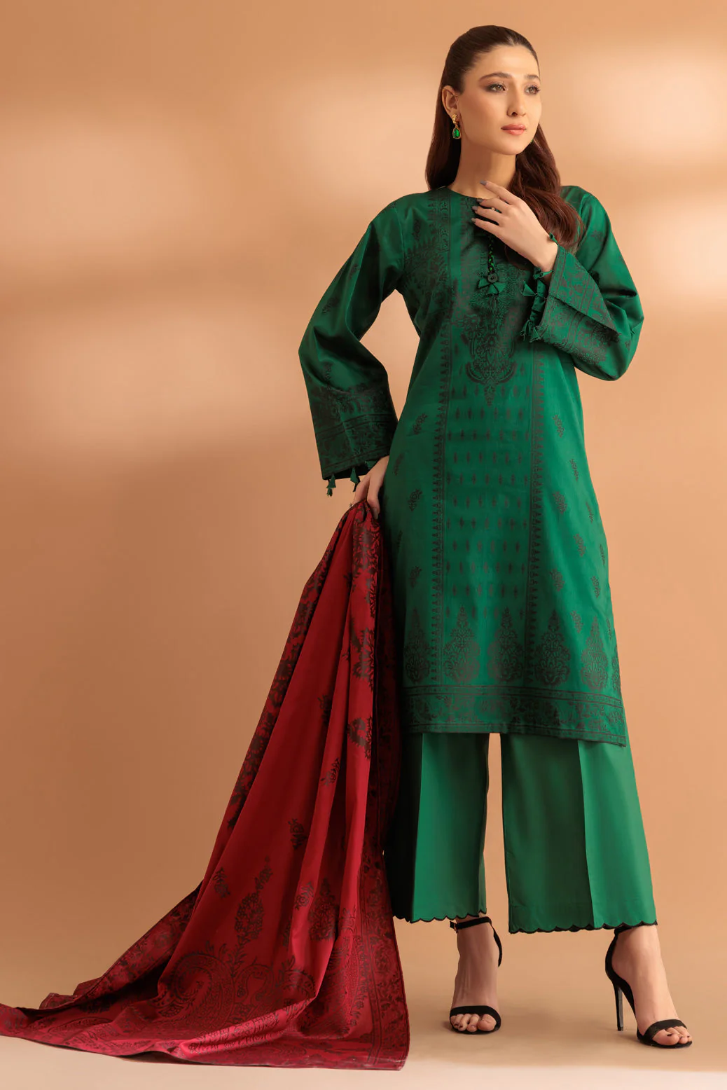 GREEN-JACQUARD-3 PIECE (SJ1243P12) - Image 2