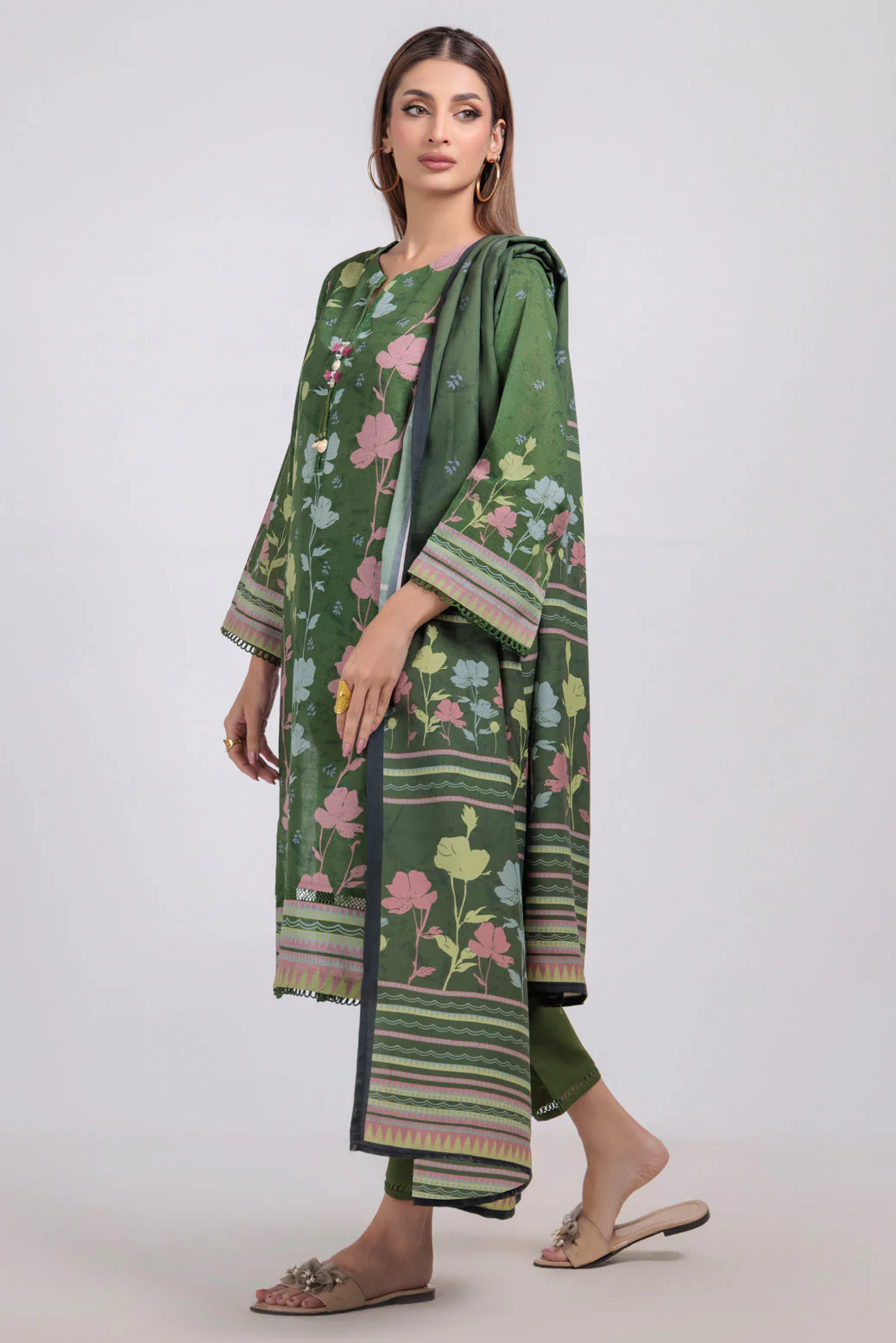 GREEN-KHADDAR-3 PIECE (WS1243P08) - Image 4