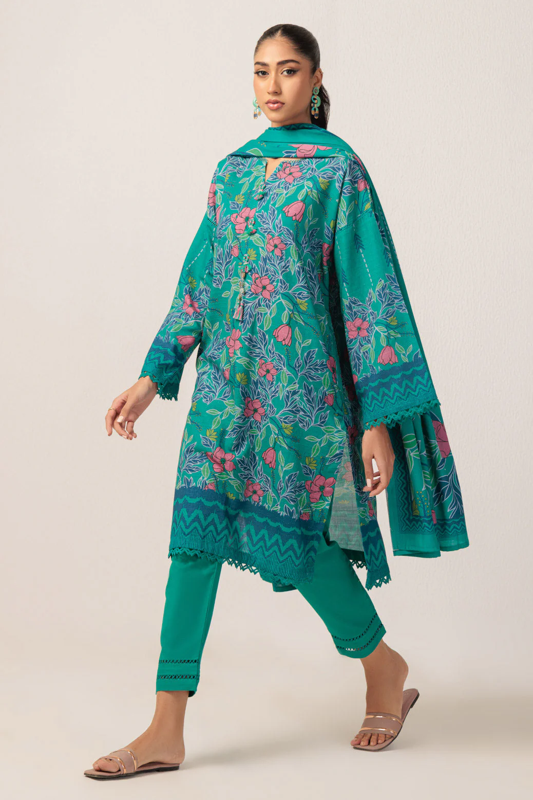 GREEN-KHADDAR-3 PIECE (WS1243P09) - Image 3