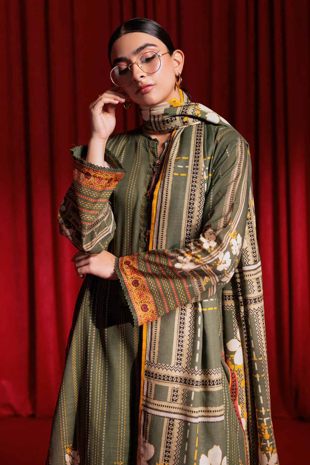 GREEN-KHADDAR-3 PIECE (WS6243P09) - Image 2