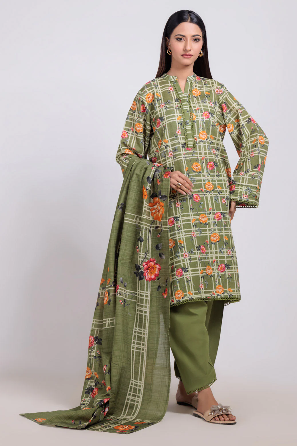 GREEN-KHADDAR-3 PIECE (WS6243P54) - Image 3