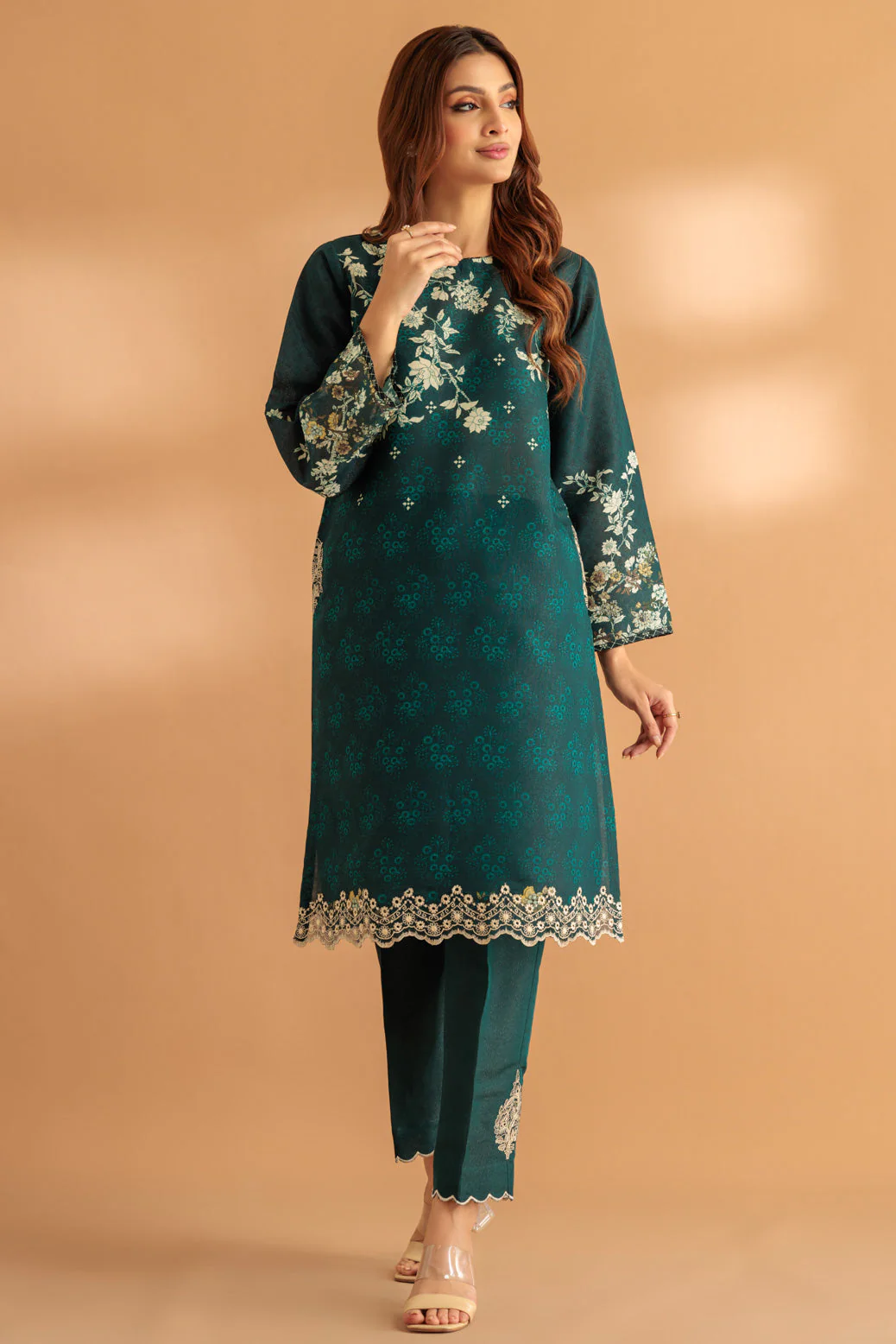 GREEN-SHIMMERY-2 PIECE (SS1242P03) - Image 4