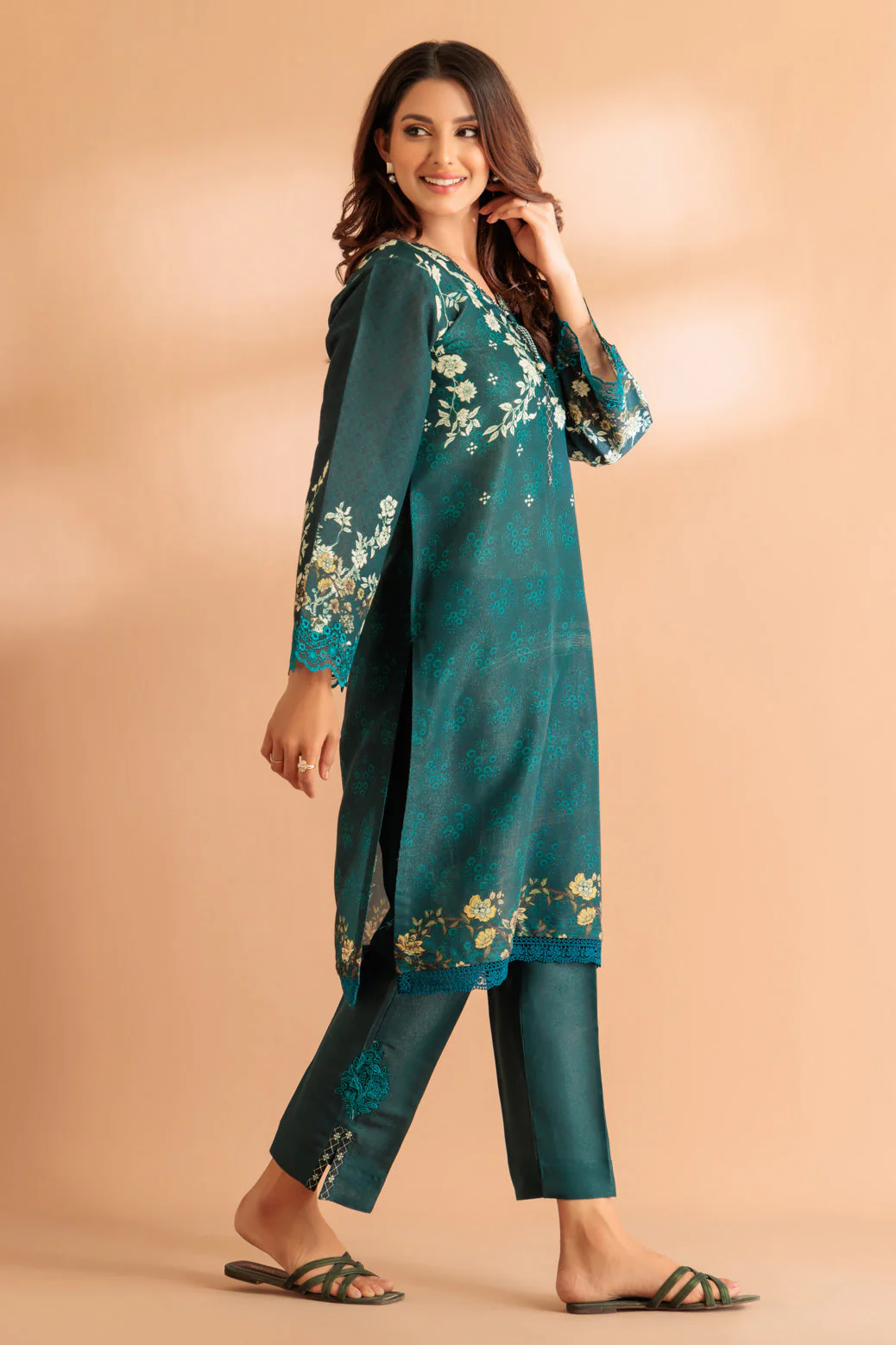 GREEN-SHIMMERY-2 PIECE (SS6242P11) - Image 2