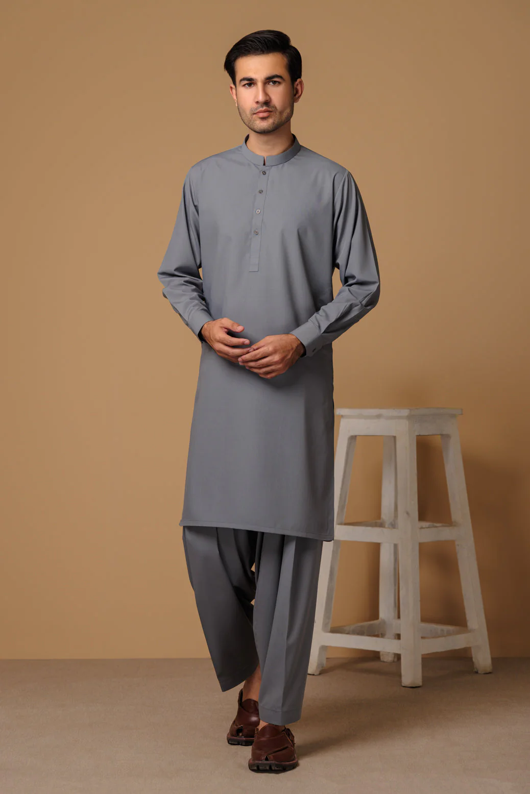 GREY-BLENDED-KURTA SHALWAR - (KSRS23-033) - Image 3