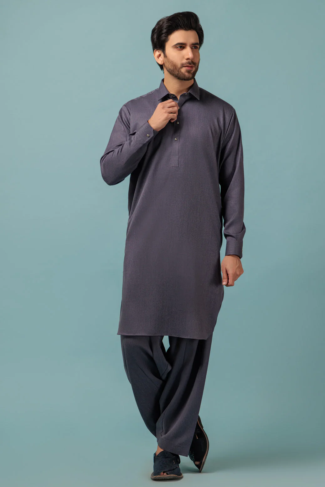 GREY-BLENDED-SHALWAR SUIT - (GSSW23-029) - Image 2