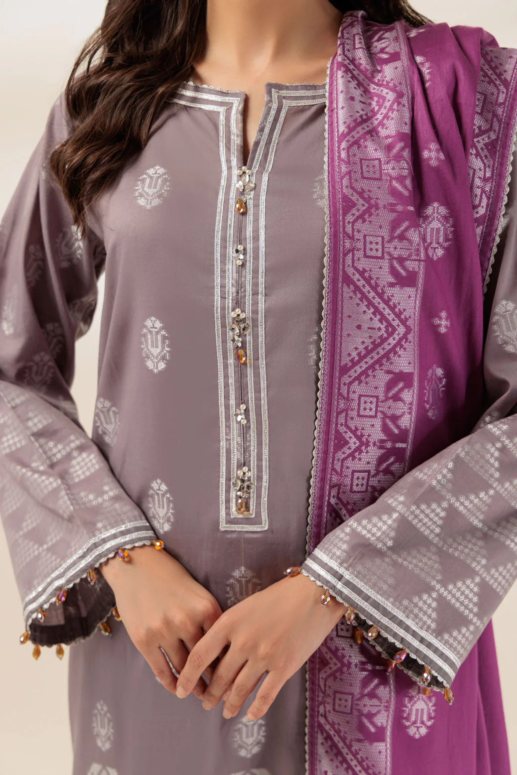 GREY-JACQUARD-3 PIECE (BJ2243P01) - Image 2