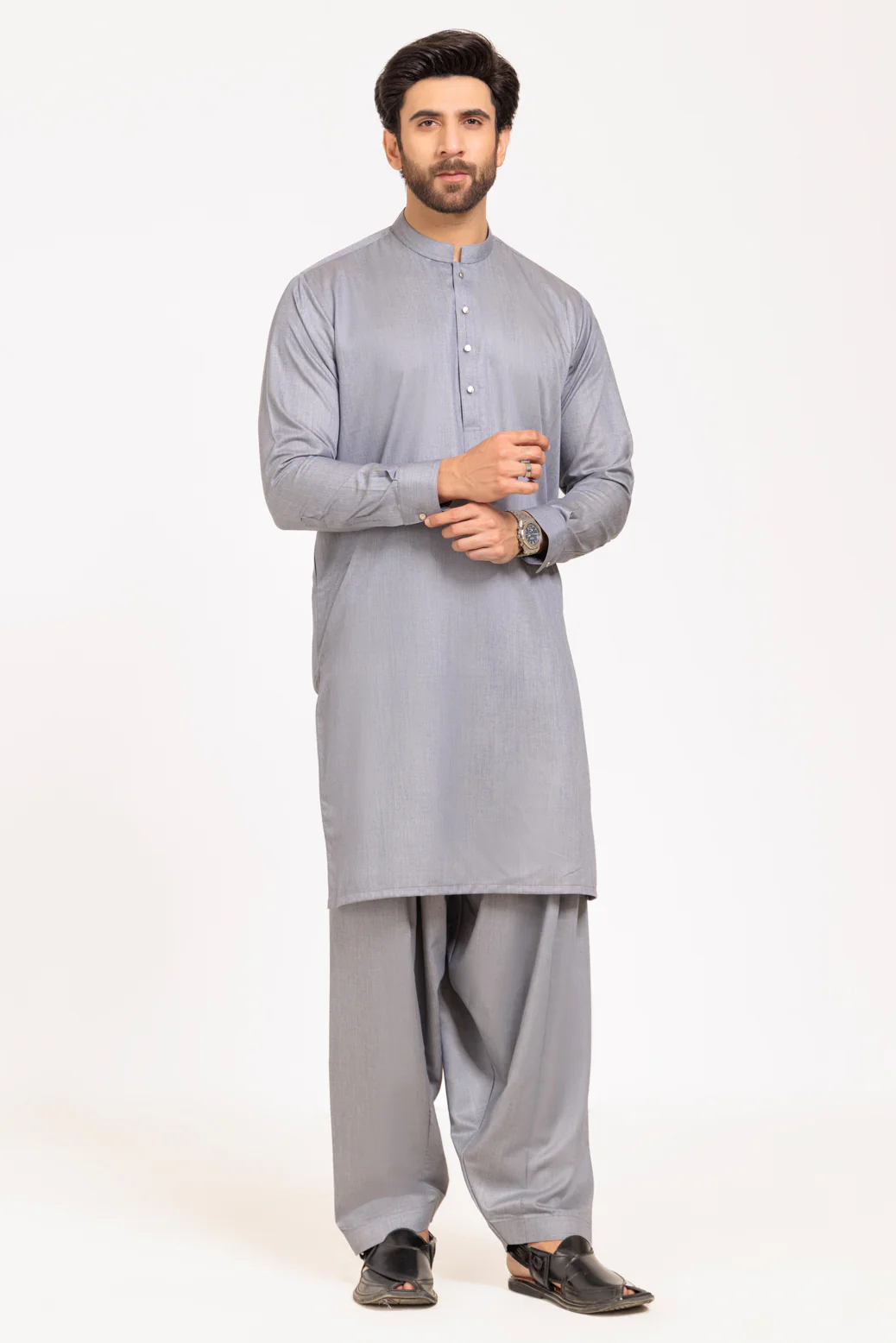 L-GREY-BLENDED-SHALWAR SUIT - (GSBW24-014) - Image 3