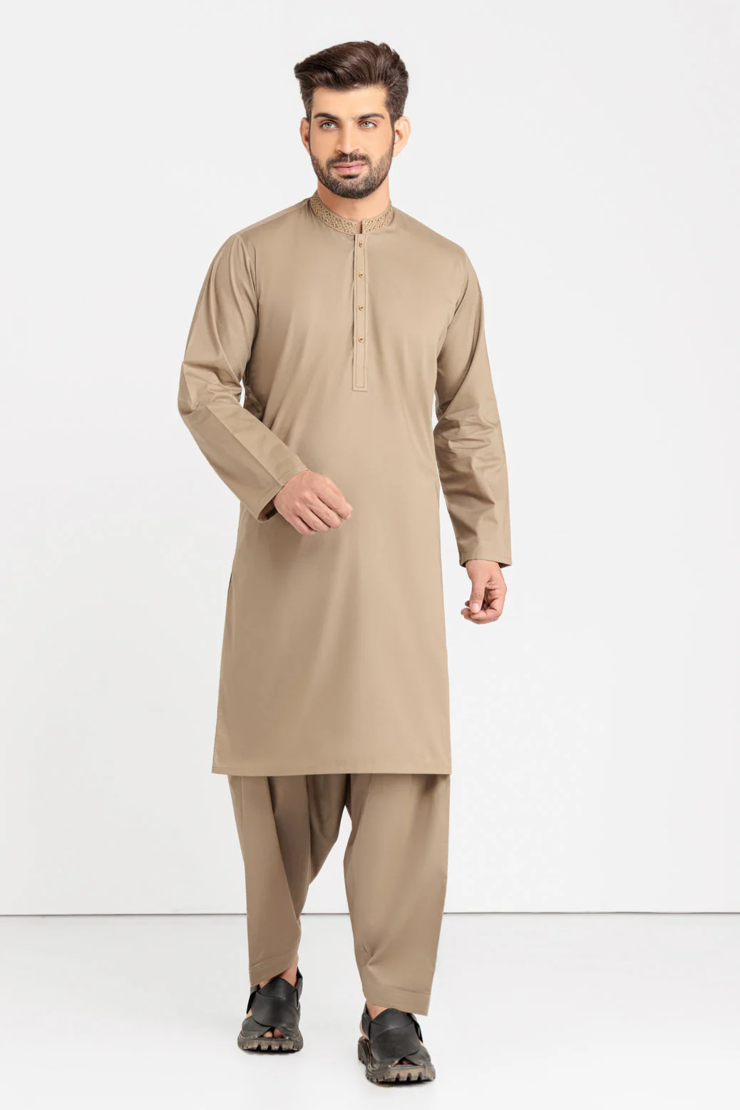 H-GREEN-BLENDED-KURTA SHALWAR (KSRS23-006) - Image 3