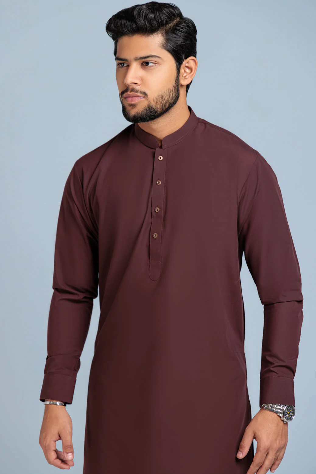 HICKORY-BLENDED-KURTA PAJAMA TROUSER (KSS23-040) - Image 2