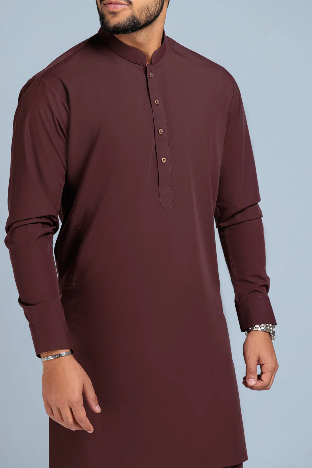 HICKORY-BLENDED-KURTA PAJAMA TROUSER (KSS23-040) - Image 3